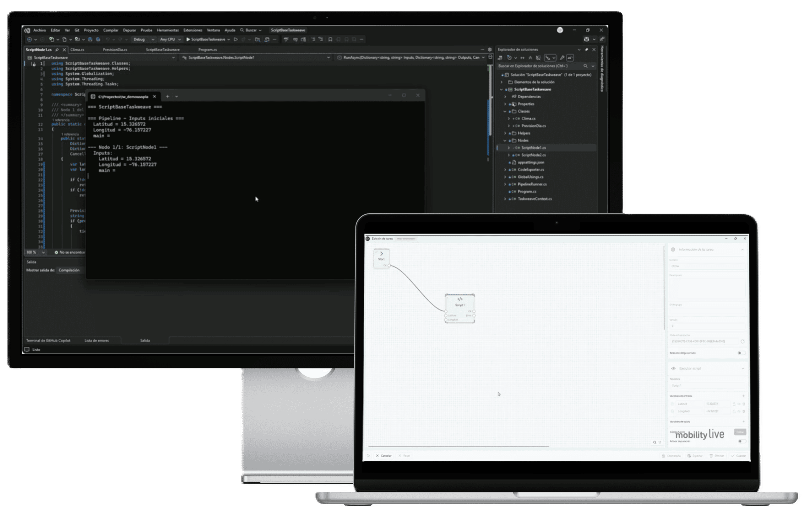 Mockup de la interfaz de la plataforma de integración OneConnect mostrando el panel de automatización de procesos